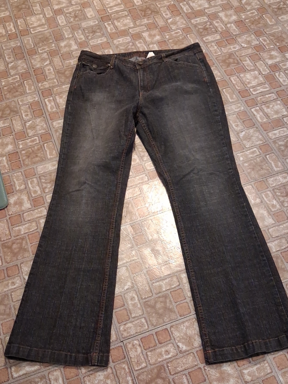 Wide Leg Women's Jeans in Dark Charcoal Wash KIKIT size 14